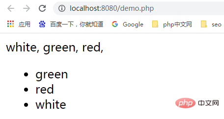 教你用无序列表的方式显示PHP数组中的值