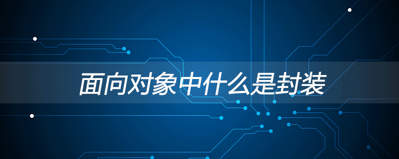 面向对象中什么是封装