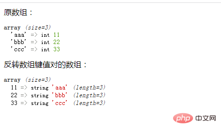 php怎么反转数组键值对