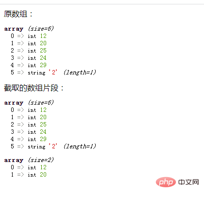 php数组怎么只取前两个元素
