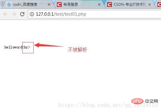 php 输出html 代码不解析怎么办