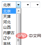 ajax php怎么实现三级联动菜单